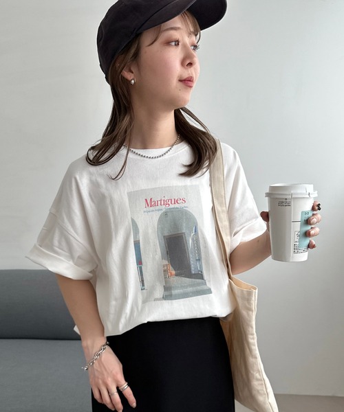 DISCOAT(ディスコート)の「【ユニセックス】アソートフォトプリントビッグTシャツ《WEB限定》(Tシャツ/カットソー・レディース・グレー/オレンジ/ブルー系その他・FREE)」の4枚目の写真