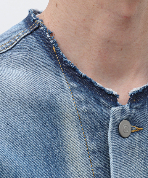 Maison Margiela(メゾンマルジェラ)の「Maison Margiela (メゾン マルジェラ) Collarless Denim Trucker SI1AM0006/S30561(デニムジャケット・メンズ・ブルー系その他・48/50)」の14枚目の写真