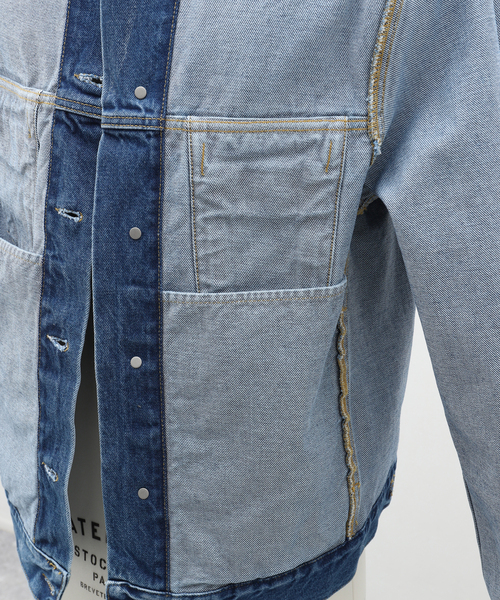 Maison Margiela(メゾンマルジェラ)の「Maison Margiela (メゾン マルジェラ) Collarless Denim Trucker SI1AM0006/S30561(デニムジャケット・メンズ・ブルー系その他・48/50)」の9枚目の写真