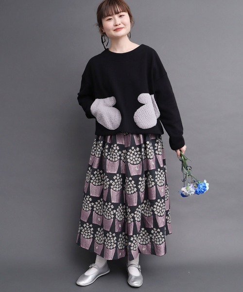 peu pres（プープレ）の「裏毛ミトンポッケPO（スウェット・レディース・ブラック/アイボリー・FREE）」の13枚目の写真