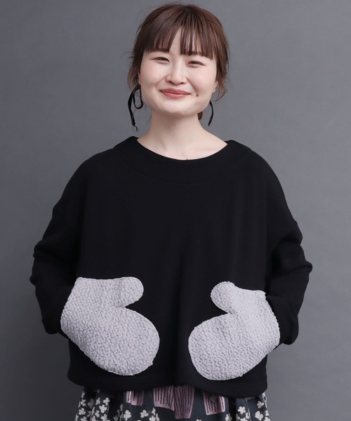 peu pres（プープレ）の「裏毛ミトンポッケPO（スウェット・レディース・ブラック/アイボリー・FREE）」の4枚目の写真