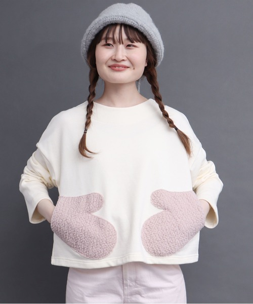 peu pres（プープレ）の「裏毛ミトンポッケPO（スウェット・レディース・ブラック/アイボリー・FREE）」の9枚目の写真