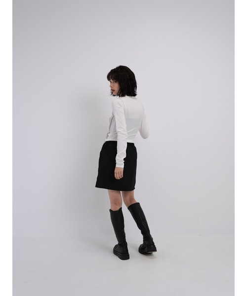 Enewd nina（エニュードニーナ）の「【ZOZO限定】ダブルギャザー ミニスカート（スカート・レディース・ブラック/グレー・FREE）」の4枚目の写真