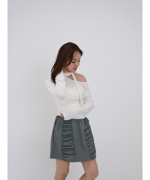 Enewd nina（エニュードニーナ）の「【ZOZO限定】ダブルギャザー ミニスカート（スカート・レディース・ブラック/グレー・FREE）」の17枚目の写真