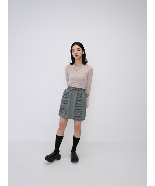 Enewd nina（エニュードニーナ）の「【ZOZO限定】ダブルギャザー ミニスカート（スカート・レディース・ブラック/グレー・FREE）」の20枚目の写真