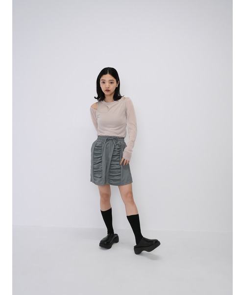 Enewd nina（エニュードニーナ）の「【ZOZO限定】ダブルギャザー ミニスカート（スカート・レディース・ブラック/グレー・FREE）」の22枚目の写真