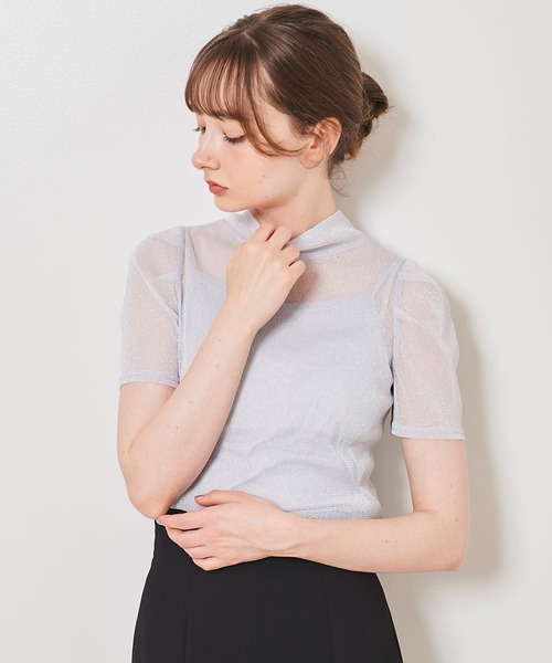 31 Sons de mode（トランテアン　ソン　ドゥ　モード）の「キャミセット２ＷＡＹボウタイシアーラメトップス（Tシャツ/カットソー・レディース・ピンク/ライトグリーン/ブラック/オフホワイト・36）」の18枚目の写真