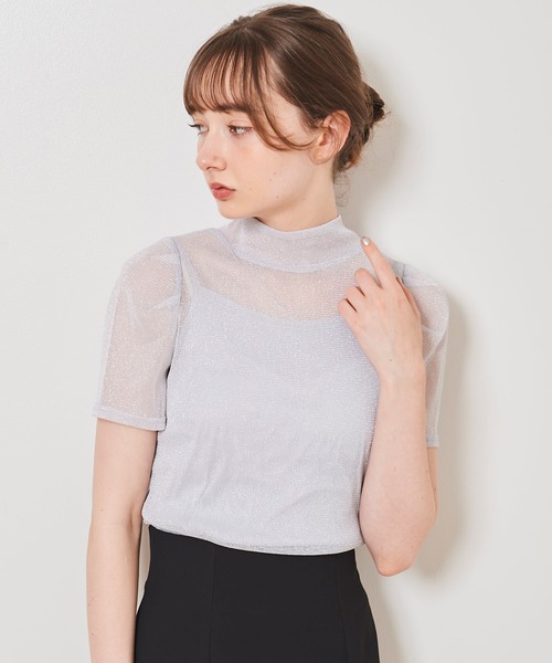 31 Sons de mode（トランテアン　ソン　ドゥ　モード）の「キャミセット２ＷＡＹボウタイシアーラメトップス（Tシャツ/カットソー・レディース・ピンク/ライトグリーン/ブラック/オフホワイト・36）」の17枚目の写真