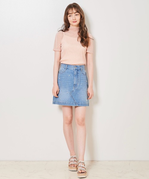 31 Sons de mode（トランテアン　ソン　ドゥ　モード）の「キャミセット２ＷＡＹボウタイシアーラメトップス（Tシャツ/カットソー・レディース・ピンク/ライトグリーン/ブラック/オフホワイト・36）」の8枚目の写真