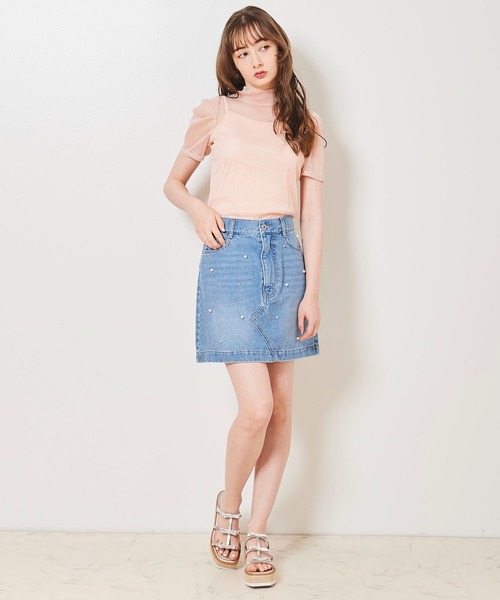 31 Sons de mode（トランテアン　ソン　ドゥ　モード）の「キャミセット２ＷＡＹボウタイシアーラメトップス（Tシャツ/カットソー・レディース・ピンク/ライトグリーン/ブラック/オフホワイト・36）」の10枚目の写真