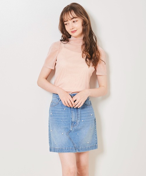 31 Sons de mode（トランテアン　ソン　ドゥ　モード）の「キャミセット２ＷＡＹボウタイシアーラメトップス（Tシャツ/カットソー・レディース・ピンク/ライトグリーン/ブラック/オフホワイト・36）」の15枚目の写真