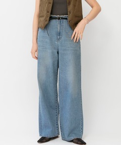 デニムフリンジベルテッドパンツ