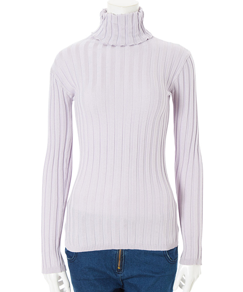 fifth（フィフス）の「フィットニットタートルトップス/リブニット（ニット/セーター・レディース・ブラック/ベージュ/グレー/ネイビー/カーキ/ホワイト/ボルドー/モカ/ダークベージュ/マスタード/キャメル/ブラウン/テラコッタ/ライトグレー/グリーン/チャコールグレー/レッド/サックスブルー/パープル/オレンジ/ピンク/ラベンダー/チェリーピンク・MEDIUM）」の16枚目の写真