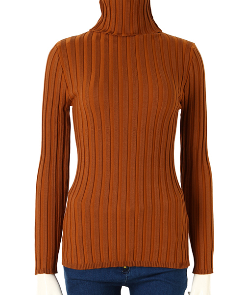 fifth（フィフス）の「フィットニットタートルトップス/リブニット（ニット/セーター・レディース・ブラック/ベージュ/グレー/ネイビー/カーキ/ホワイト/ボルドー/モカ/ダークベージュ/マスタード/キャメル/ブラウン/テラコッタ/ライトグレー/グリーン/チャコールグレー/レッド/サックスブルー/パープル/オレンジ/ピンク/ラベンダー/チェリーピンク・MEDIUM）」の18枚目の写真