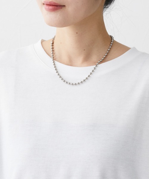 nissen（ニッセン）の「【販売終了】異素材切替パフスリーブ半袖Ｔシャツ（Tシャツ/カットソー・レディース・ホワイト/ブラック・M/L/LL）」の7枚目の写真