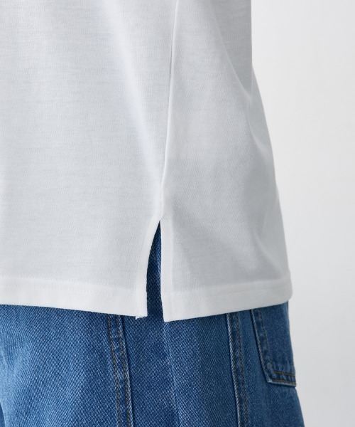 nissen（ニッセン）の「【販売終了】異素材切替パフスリーブ半袖Ｔシャツ（Tシャツ/カットソー・レディース・ホワイト/ブラック・M/L/LL）」の4枚目の写真