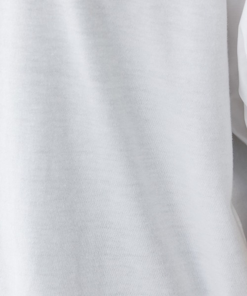 nissen（ニッセン）の「【販売終了】異素材切替パフスリーブ半袖Ｔシャツ（Tシャツ/カットソー・レディース・ホワイト/ブラック・M/L/LL）」の3枚目の写真