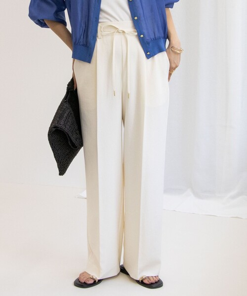 NOLLEY’S(ノーリーズ)の「ウォッシャブルイージードロストワイドパンツ(その他パンツ・レディース・チャコールグレー/キャメル/キナリ/ミント/ブラック・38/36/34)」の1枚目の写真