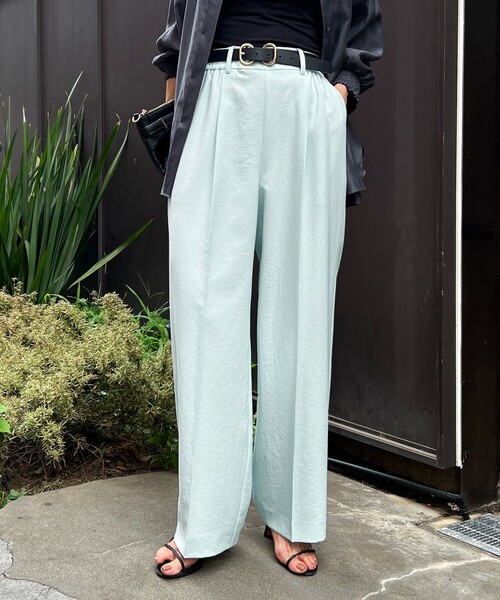 NOLLEY’S(ノーリーズ)の「ウォッシャブルイージードロストワイドパンツ(その他パンツ・レディース・チャコールグレー/キャメル/キナリ/ミント/ブラック・38/36/34)」の4枚目の写真