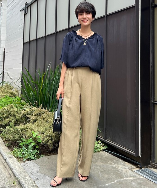 NOLLEY'S   ウォッシャブルイージーワイドパンツ　試着のみ 楽天ランキング1位】 NOLLEY'S ウォッシャブルイージーワイド