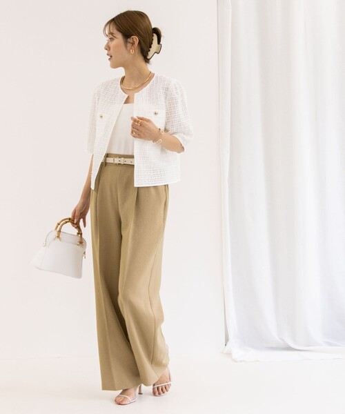 NOLLEY’S(ノーリーズ)の「ウォッシャブルイージードロストワイドパンツ(その他パンツ・レディース・チャコールグレー/キャメル/キナリ/ミント/ブラック・38/36/34)」の13枚目の写真