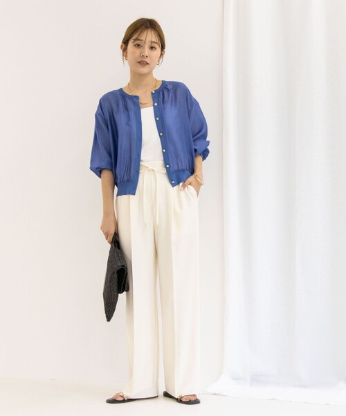 NOLLEY’S(ノーリーズ)の「ウォッシャブルイージードロストワイドパンツ(その他パンツ・レディース・チャコールグレー/キャメル/キナリ/ミント/ブラック・38/36/34)」の14枚目の写真