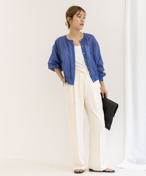 NOLLEY’S(ノーリーズ)の「ウォッシャブルイージードロストワイドパンツ(その他パンツ・レディース・チャコールグレー/キャメル/キナリ/ミント/ブラック・38/36/34)」の16枚目の写真