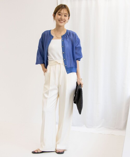 NOLLEY’S(ノーリーズ)の「ウォッシャブルイージードロストワイドパンツ(その他パンツ・レディース・チャコールグレー/キャメル/キナリ/ミント/ブラック・38/36/34)」の18枚目の写真