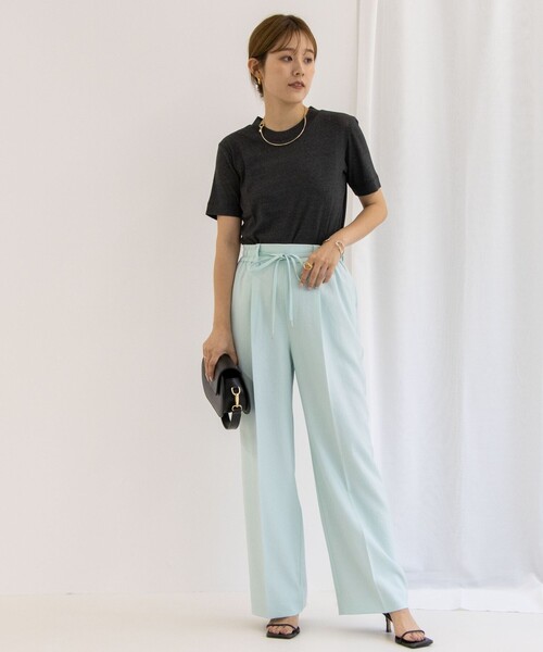 NOLLEY’S(ノーリーズ)の「ウォッシャブルイージードロストワイドパンツ(その他パンツ・レディース・チャコールグレー/キャメル/キナリ/ミント/ブラック・38/36/34)」の22枚目の写真