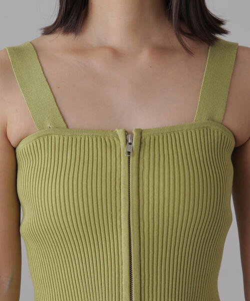 FREE'S MART（フリーズマート）の「◆ダブルジップニットビスチェ（ニット/セーター・レディース・ホワイト/ブラック/ライトグリーン・FREE）」の7枚目の写真