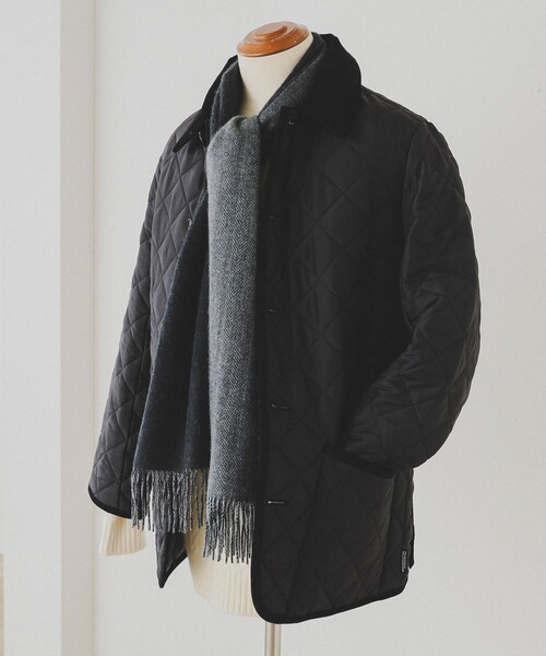 【極美品】BEAMS カシミヤ100% マフラー リバーシブル ビームス 黒 BEAMS（ビームス）カシミヤ リバーシブル マフラー（ファッション雑貨
