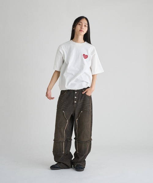 セール】DRAW CODE HEART BACK PRINT T/ドローコードハート