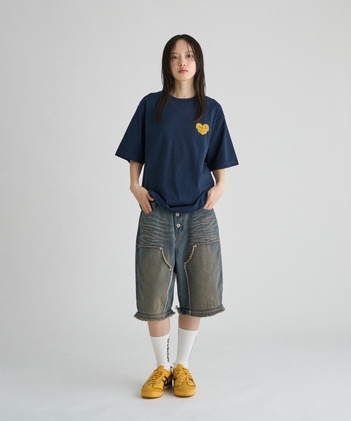 セール】DRAW CODE HEART BACK PRINT T/ドローコードハートバック