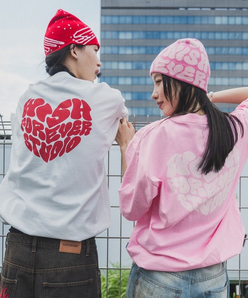 セール】DRAW CODE HEART BACK PRINT T/ドローコードハートバック