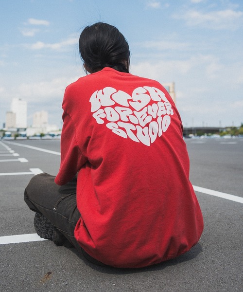セール】DRAW CODE HEART BACK PRINT T/ドローコードハートバック
