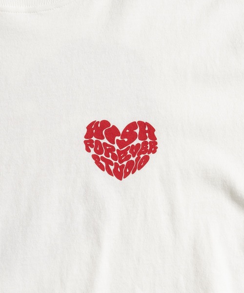 WISH FOR EVER(ウィッシュフォーエバー)の「DRAW CODE HEART BACK PRINT T/ドローコードハートバックプリントT(Tシャツ/カットソー・メンズ・ネイビー/ピンク/レッド/ホワイト・MEDIUM/LARGE)」の15枚目の写真