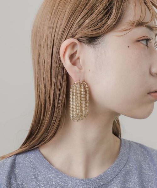 SMELLY（スメリー）の「カラービーズシャワーピアス（ピアス（両耳用）・レディース・ベージュ・-）」の7枚目の写真