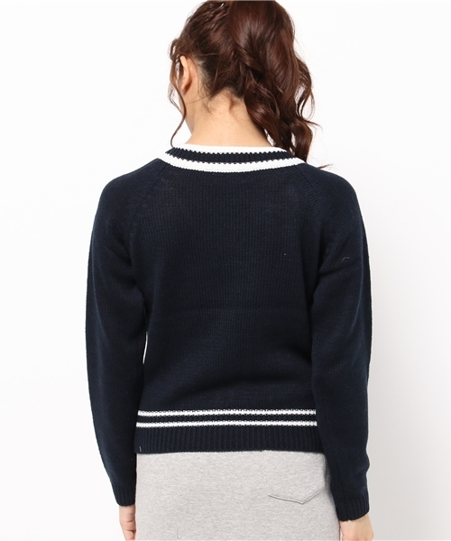 WEGO（ウィゴー）の「WEGO/チルデンニット（ニット/セーター・レディース・ネイビー/オフホワイト/グレー・FREE）」の6枚目の写真