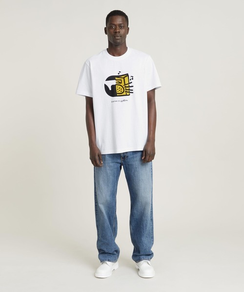 送料込★G-Star★Boombox Cartoon Loose 半袖Tシャツ セール】BOOMBOX CARTOON LOOSE T-SHIRT/アートグラフィック
