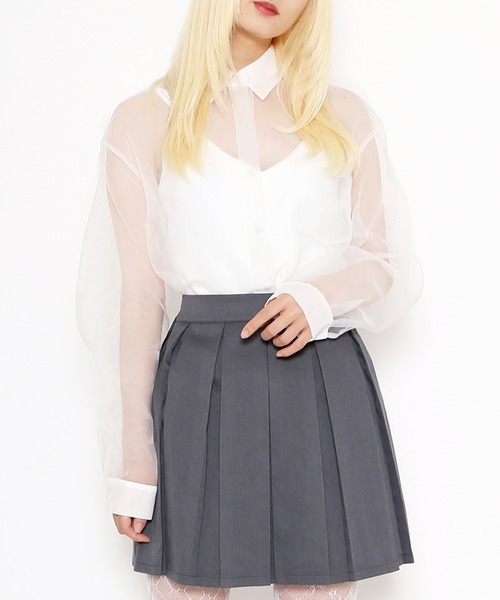 PUNYUS（プニュズ）の「オーガンジーシャツ（シャツ/ブラウス・レディース・ブラウン/ホワイト/ブラック・1/2/3/4）」の2枚目の写真