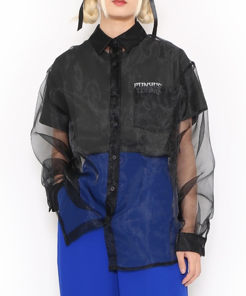 PUNYUS（プニュズ）の「オーガンジーシャツ（シャツ/ブラウス・レディース・ブラウン/ホワイト/ブラック・1/2/3/4）」の6枚目の写真