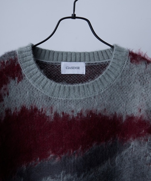 CIASENSE（シアセンス）の「abstract loose shaggy knit / アブストラクト ルーズ シャギーニット（ニット/セーター・メンズ・レッド/ブルー/ブラック/グレイッシュブルー・M/L/S）」の14枚目の写真