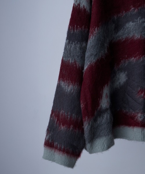 CIASENSE（シアセンス）の「abstract loose shaggy knit / アブストラクト ルーズ シャギーニット（ニット/セーター・メンズ・レッド/ブルー/ブラック/グレイッシュブルー・M/L/S）」の17枚目の写真