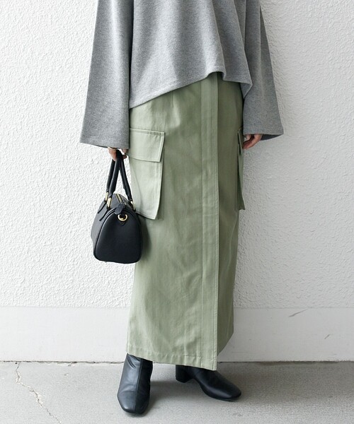 【セール】SHIPS any:〈洗濯機可能〉フロント ジップ カーゴ タイトスカート（スカート）｜SHIPS any（シップス エニィ）