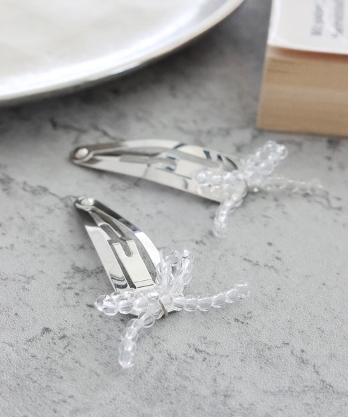 niko and...（ニコアンド）の「ビーズリボン2SETヘアピン（ヘアピン・レディース・ブラック/その他・0）」の2枚目の写真