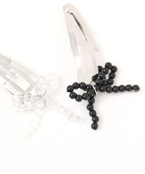 niko and...（ニコアンド）の「ビーズリボン2SETヘアピン（ヘアピン・レディース・ブラック/その他・0）」の4枚目の写真