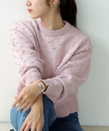 Jines | ポンポン編みクルーネックニット(ニット/セーター)
