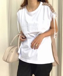 Q | エンボスロゴドッキングT(Tシャツ/カットソー)