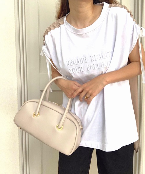 Q（キュー）の「エンボスロゴドッキングT（Tシャツ/カットソー・レディース・ブラック/ホワイト・MEDIUM）」の14枚目の写真