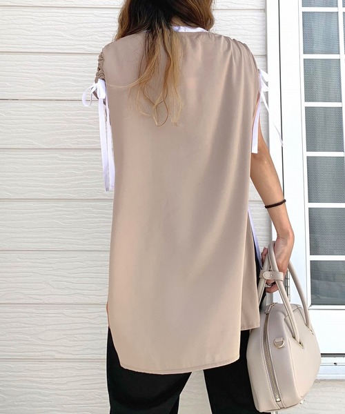 Q（キュー）の「エンボスロゴドッキングT（Tシャツ/カットソー・レディース・ブラック/ホワイト・MEDIUM）」の18枚目の写真